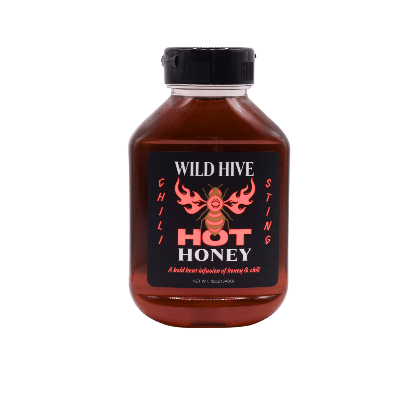 Bottle of Wild Hive Chili Sting Hot Honey.